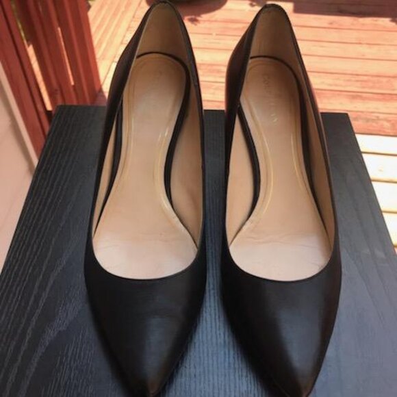 COLE HAAN - NIKE AIR Black Leather Heels/Pumps size 8C - Picture 1 of 10